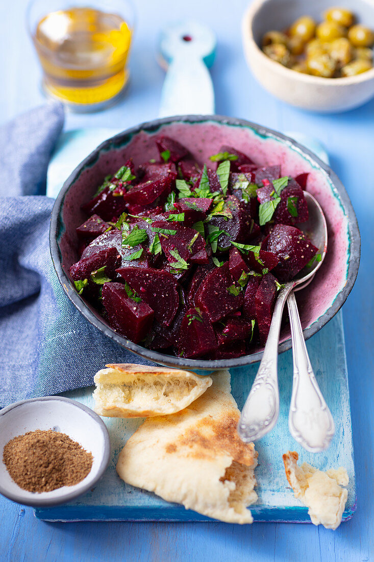 Pantizaria - greek beetroot salad with mint