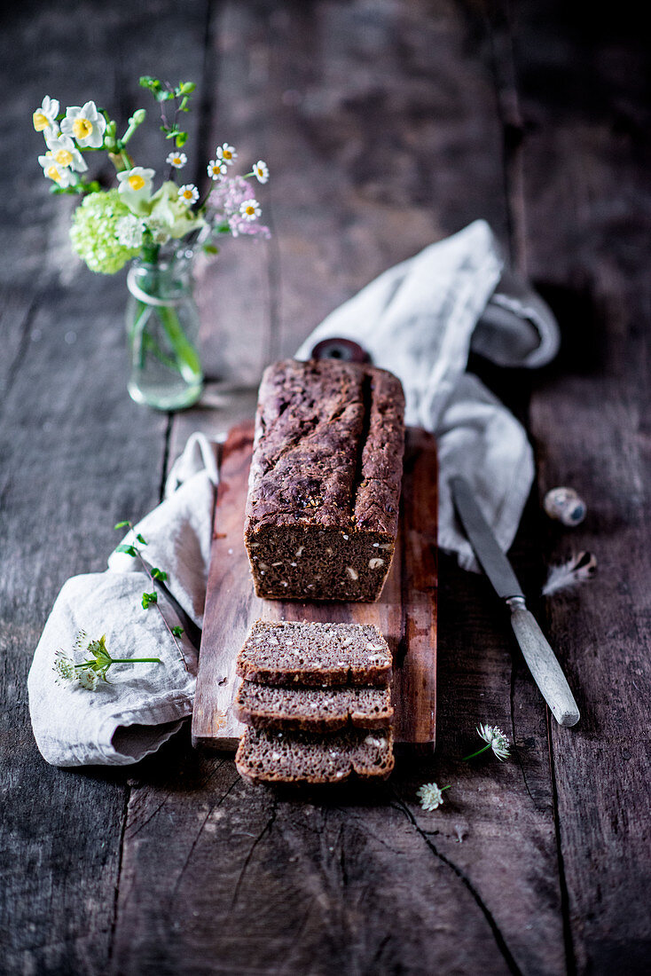 Hazelnut bread, sliced