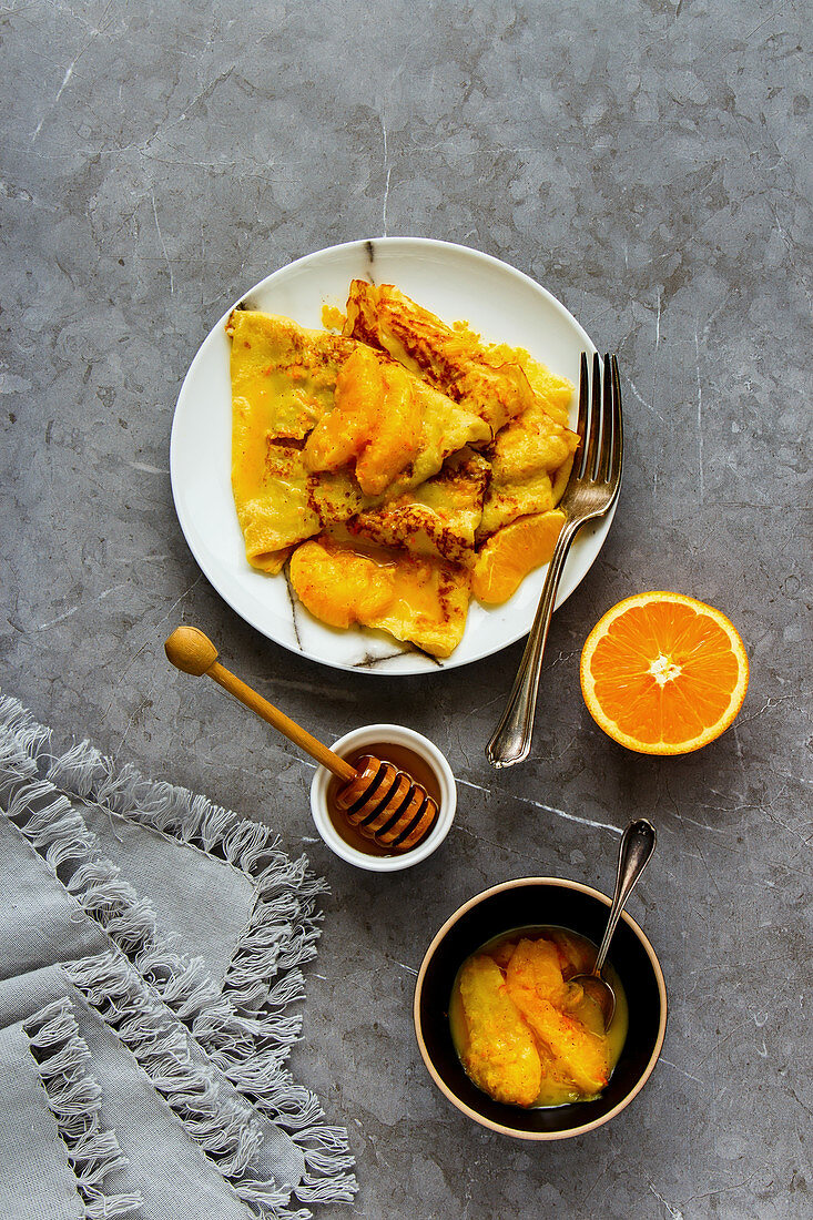 Hausgemachte Crepes Suzette