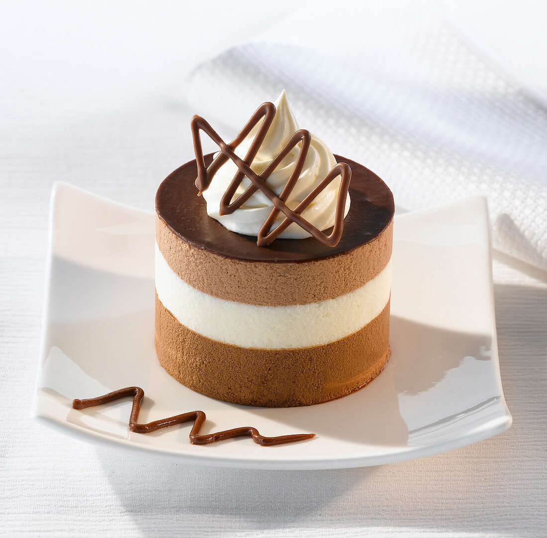 Layered chocolate mousse