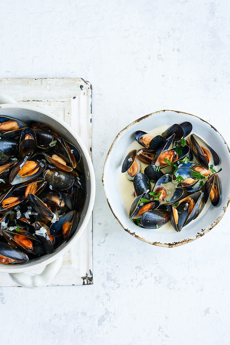 Moules in white wine