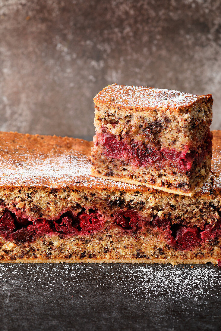 Brown cherry cake