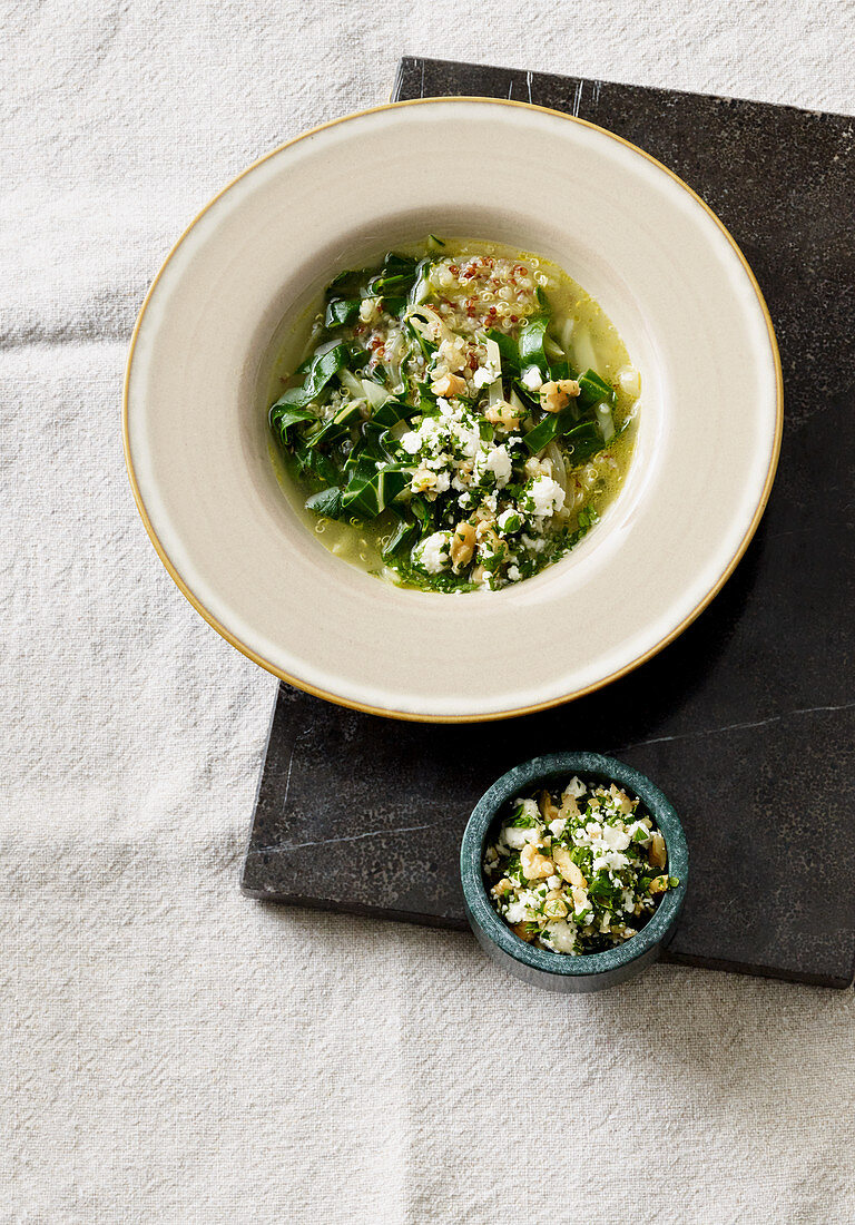 Chard soup with quinoa