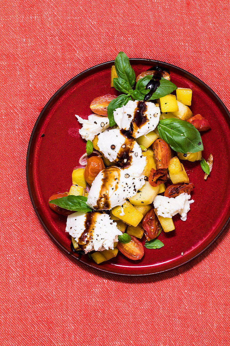 Fried potato caprese