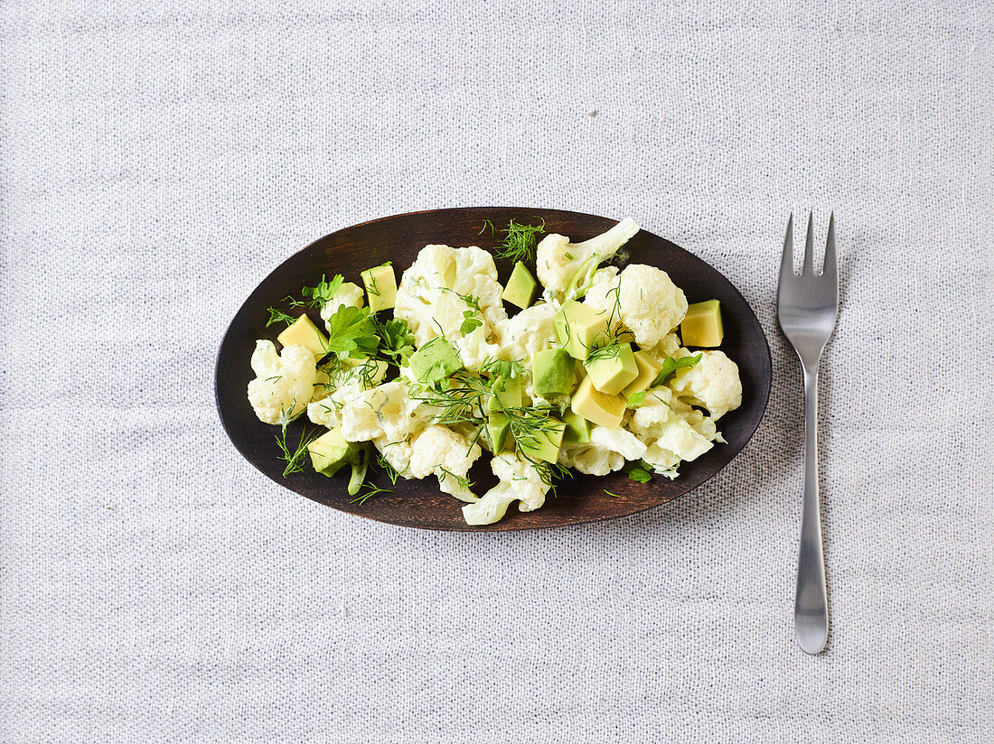 Cauliflower and avocado salad