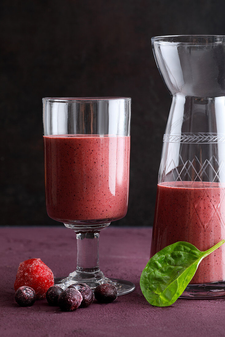 'Purple Passion' made from strawberries, blueberries and spinach