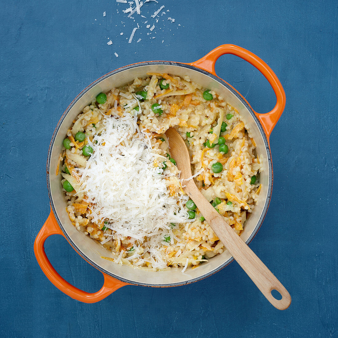 Barley risotto with vegetable confetti