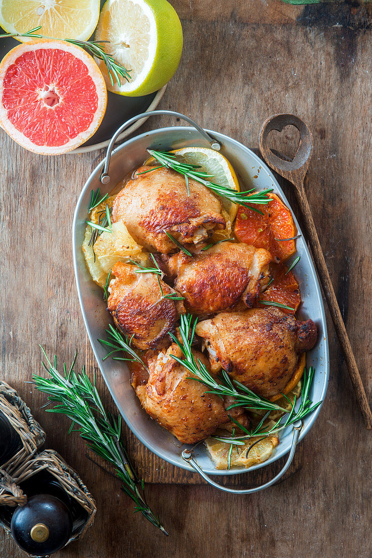 Brathähnchen mit Grapefruit