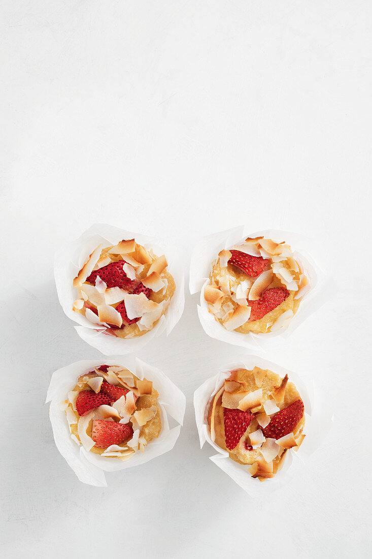 Coconut and strawberry muffins