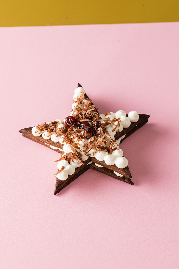 A small star-shaped cake