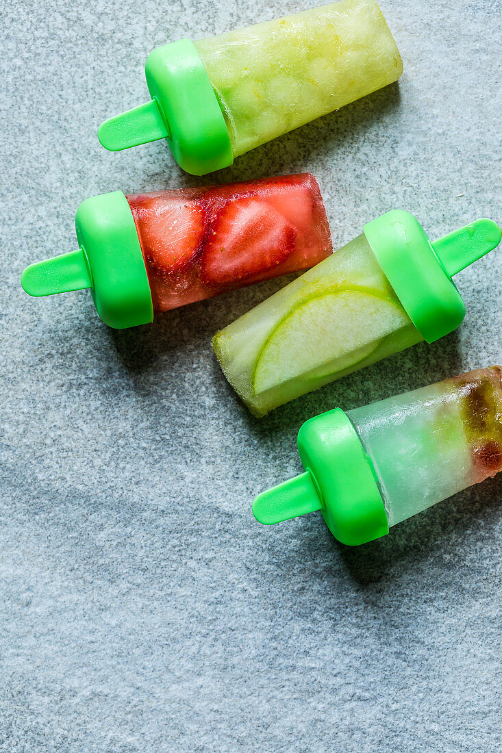 See-through ice lollies