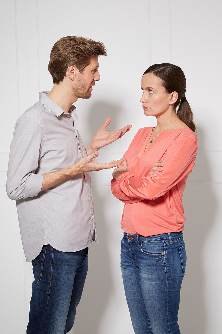 A young couple arguing