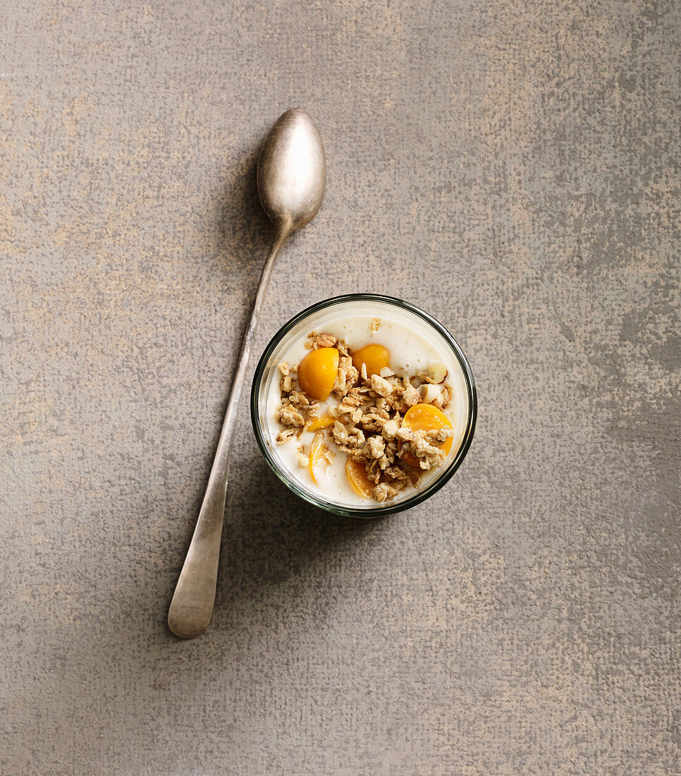 Porridge-Shot mit Physalis