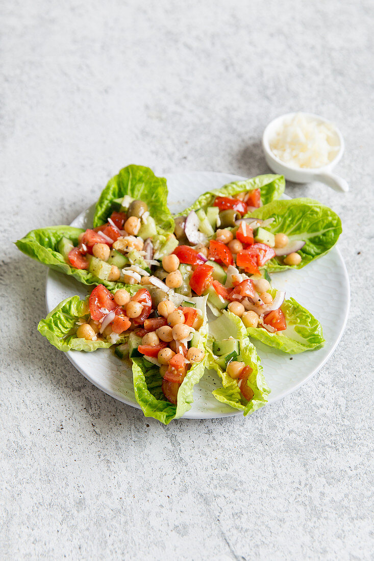 Kircherbsensalat im Romana-Schiffchen