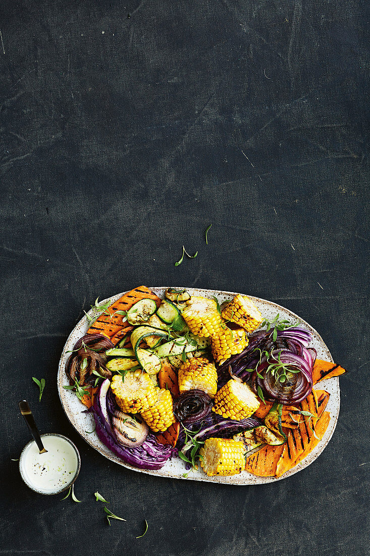 Mexican charred vegetable salad