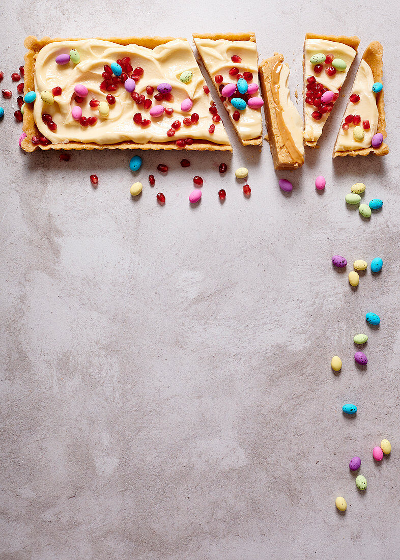 Tarte mit weisser Schokolade und Salzkaramell zu Ostern