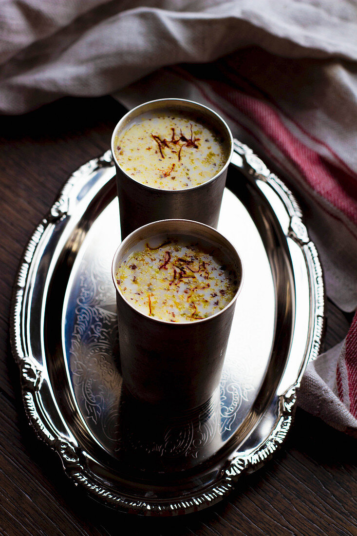 Almond milk thandai with cannabis (India)