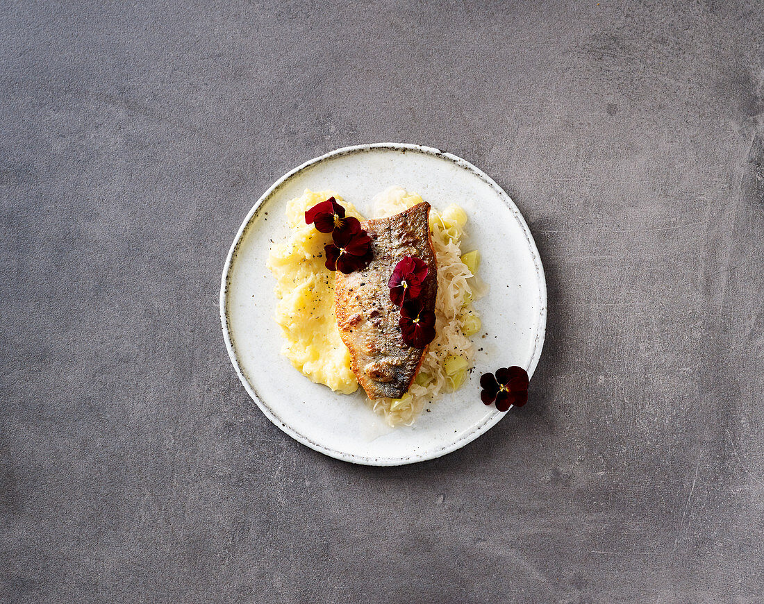 Char fillet with mashed turnip and ragweed