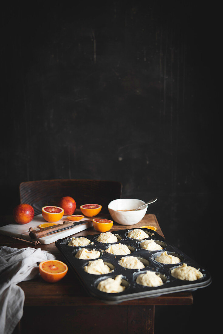 Blood Orange Upside Down Cupcakes