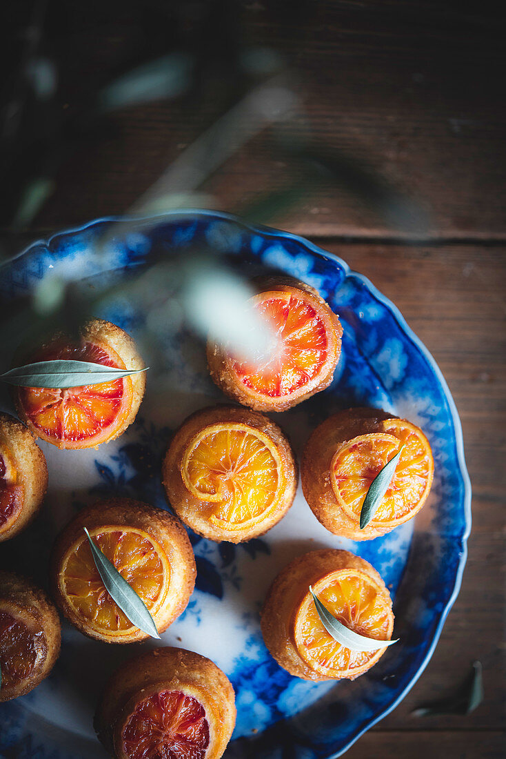 Blood Orange Upside Down Cupcakes