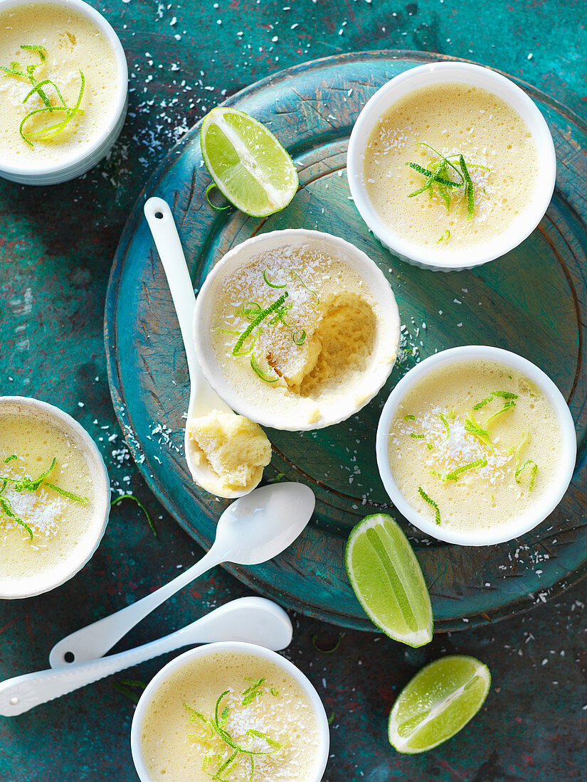 Lime and Coconut Custard Cups