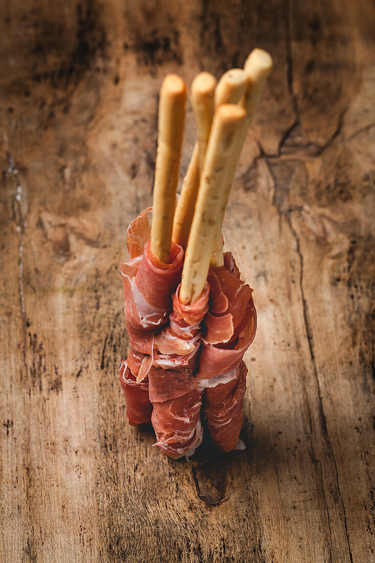 Gressinis with spanish typical serrano ham