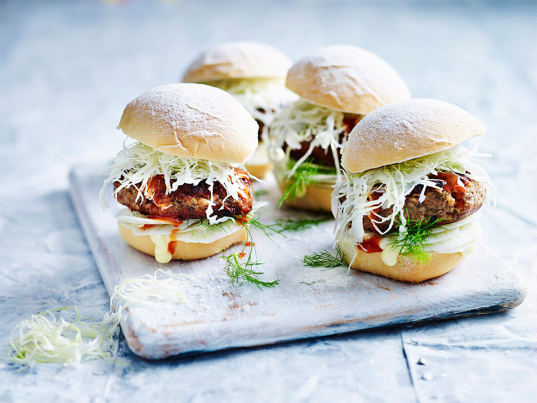 Mushroom and Black Eye Bean Burgers