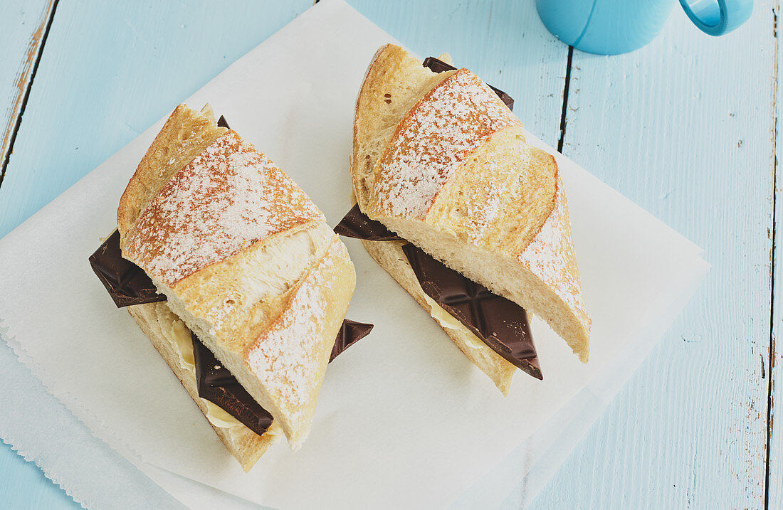 Chocolate bread (baguette with dark chocolate)