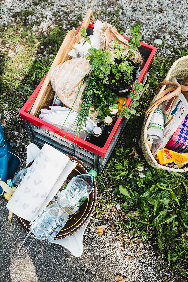 Supplies for camping food