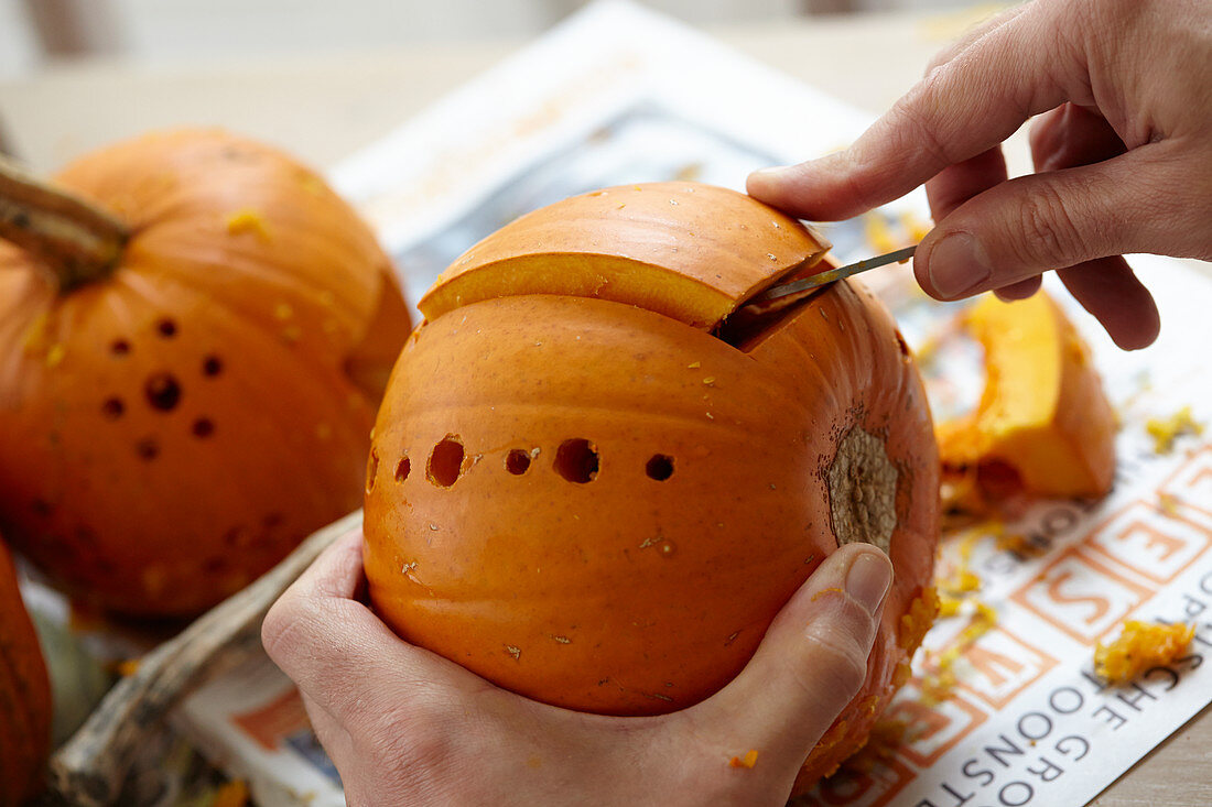 Carving halloween pumpkins