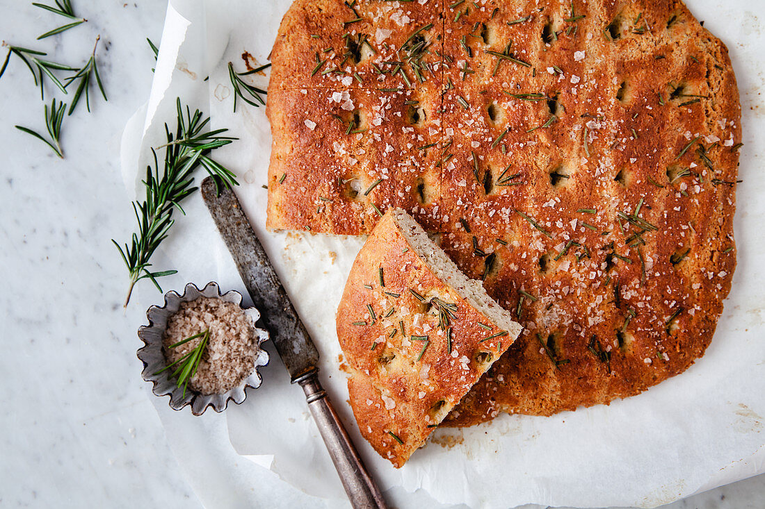 Low carb focaccia with rosemary