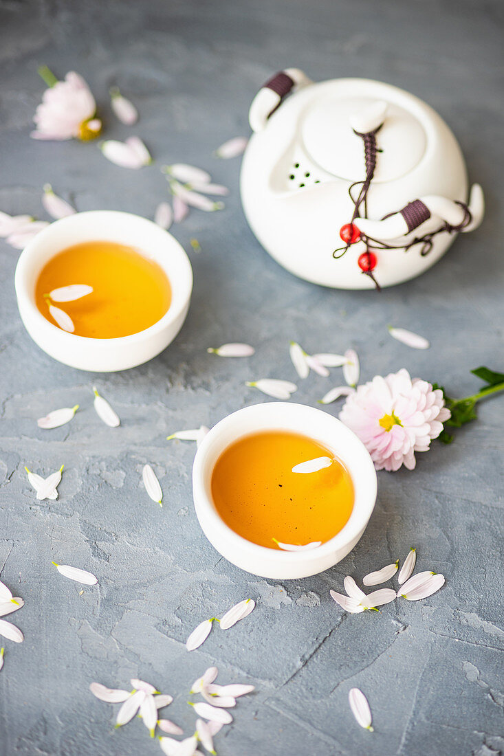 Tea set with cup and teapot