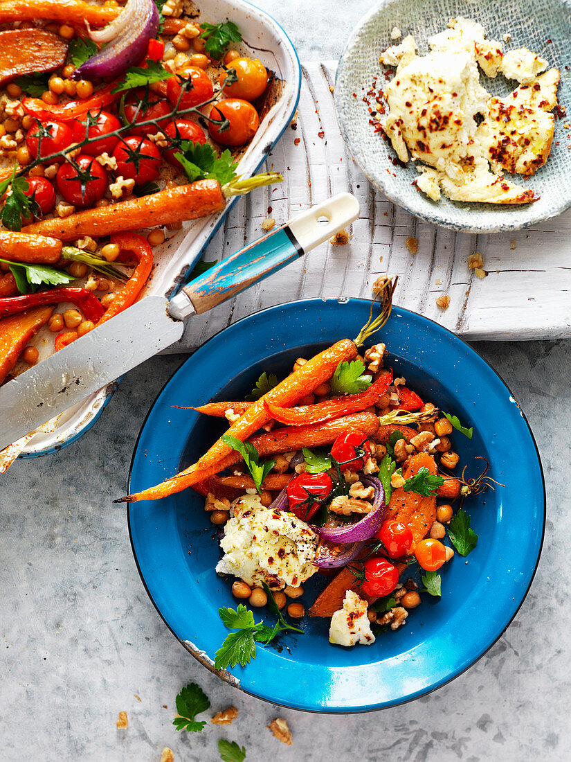 Spiced Vegetable, Chickpea and Ricotta Salad