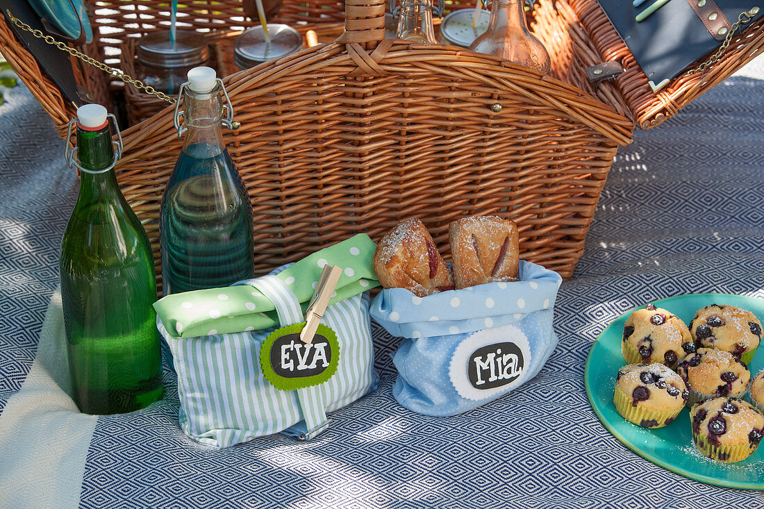 Hand-sewn picnic bags
