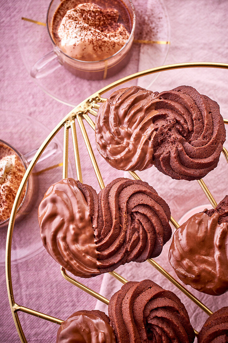 Sables Viennois (Spritzgebäck) mit Schokolade