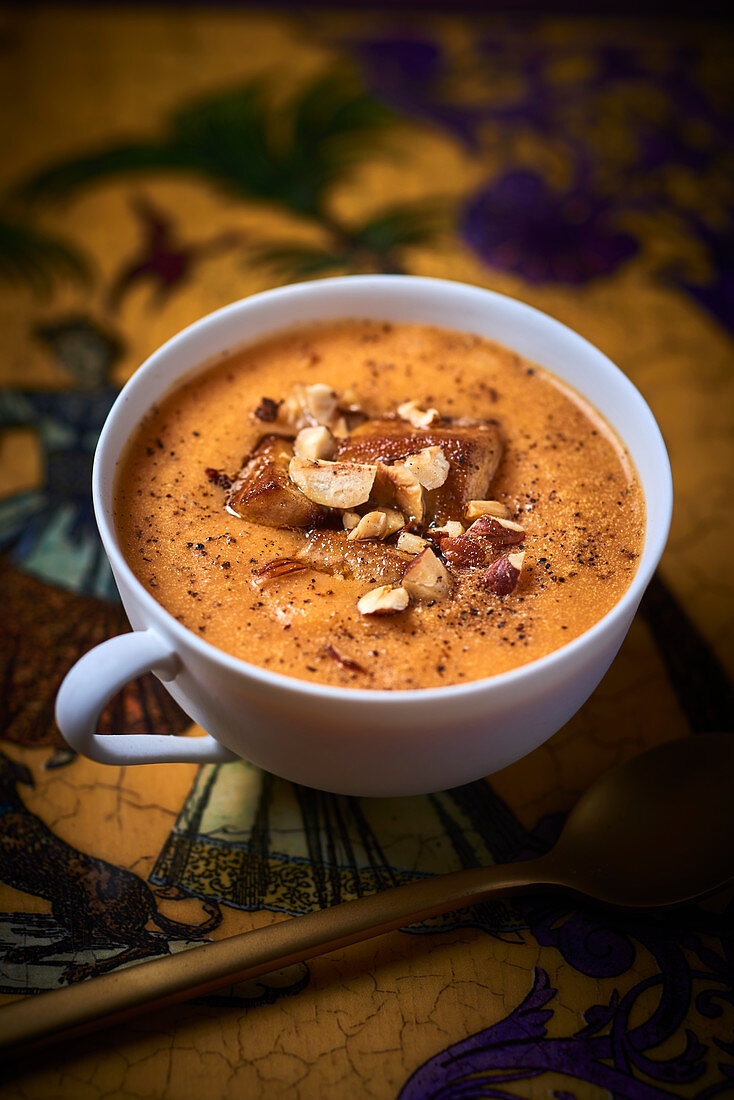 Süsskartoffelcreme mit Gänseleber