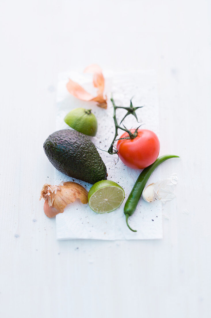 Zutaten für eine Guacamole