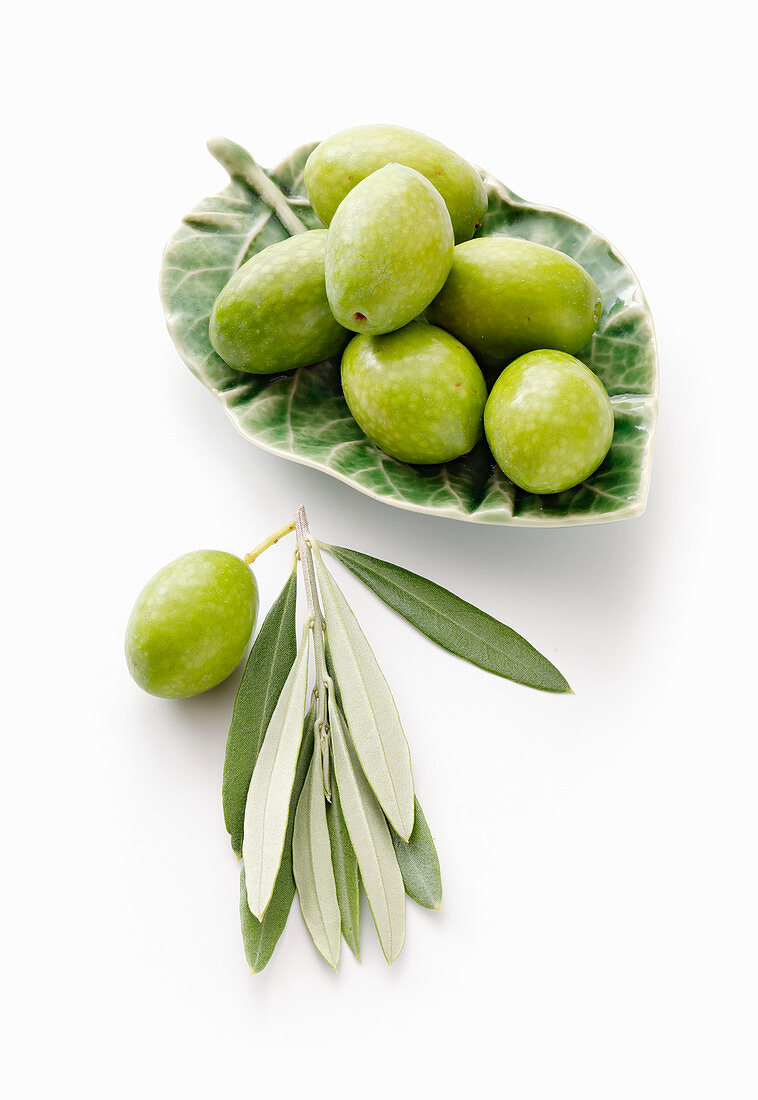 Fresh green olives