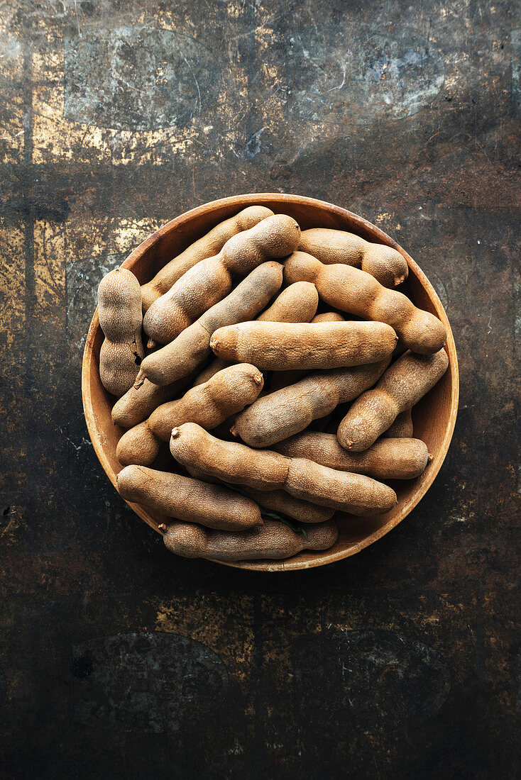 Tamarinds in a wooden bowl