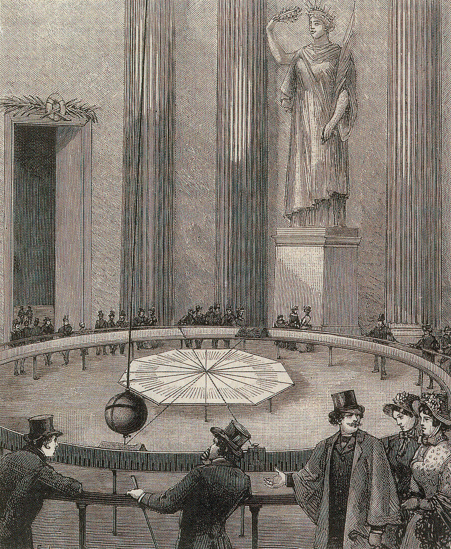 Leon Foucault demonstrating Pendulum, 1851