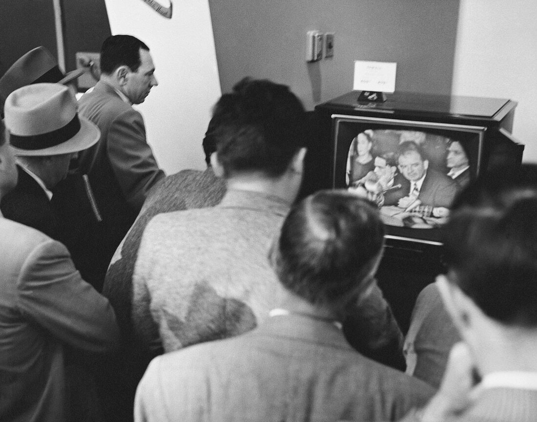 Crowd Watching McCarthy Hearings, 1954
