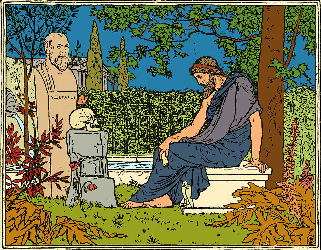 Plato, Greek Philosopher, at Socrates' Tomb