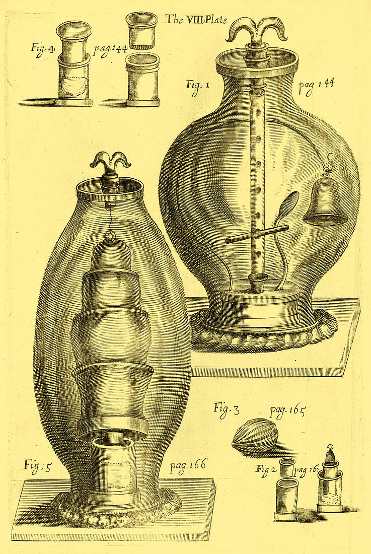 Robert Boyle's Experimental Air Pumps, 1669