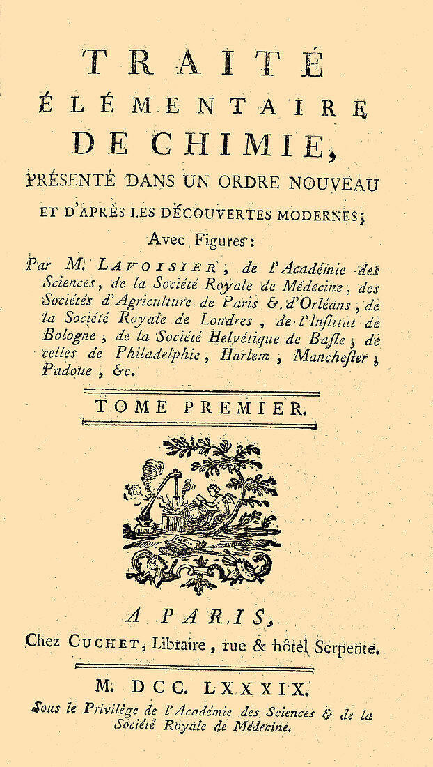Lavoisier's Chemistry Treatise, 1789