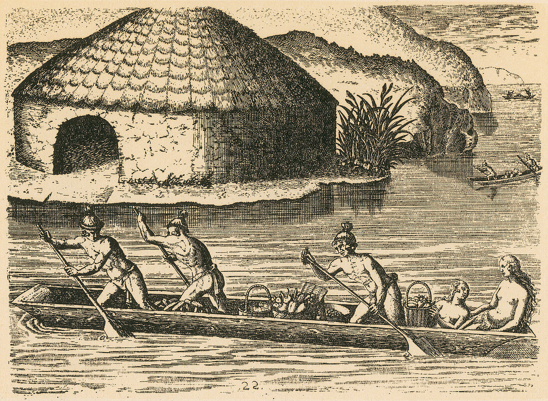Native Americans Transporting Crops, c. 1500s