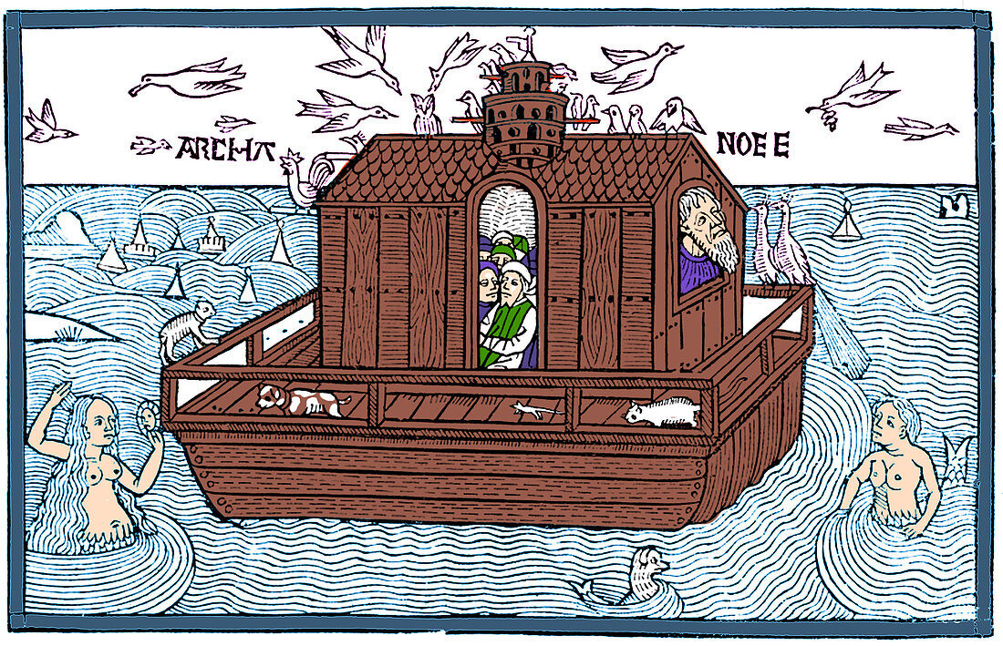 Noah's Ark with Merfolk, 1493