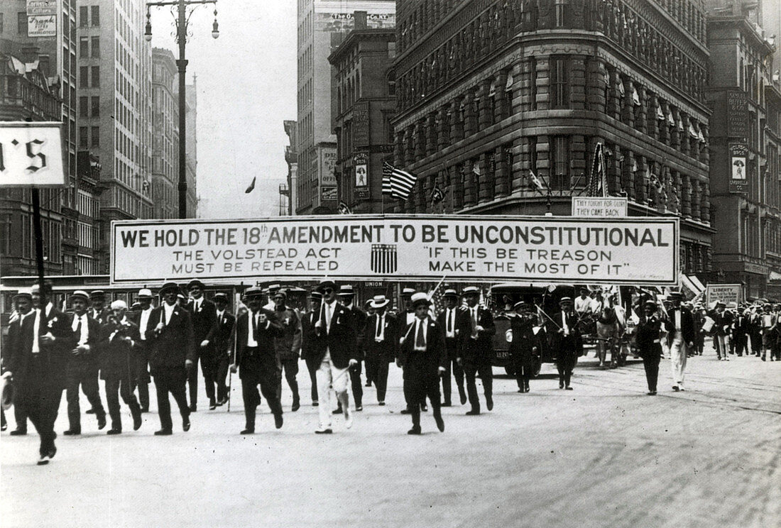 Anti-Prohibition Parade, NYC, 1920s