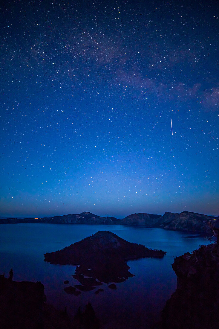 Twilight Meteor at Crater Lake NP