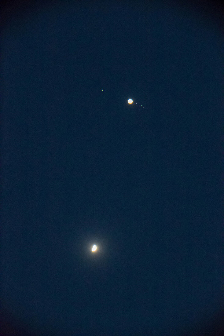 Venus-Jupiter Conjunction through Telescope