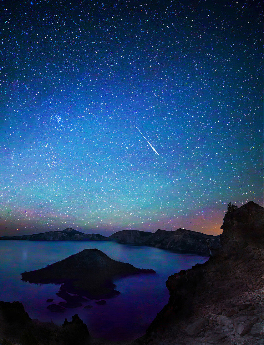 Meteor Over Crater Lake, Oregon